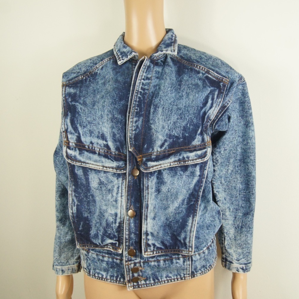 Vintage  80s Acid Wash Denim Jean Jacket